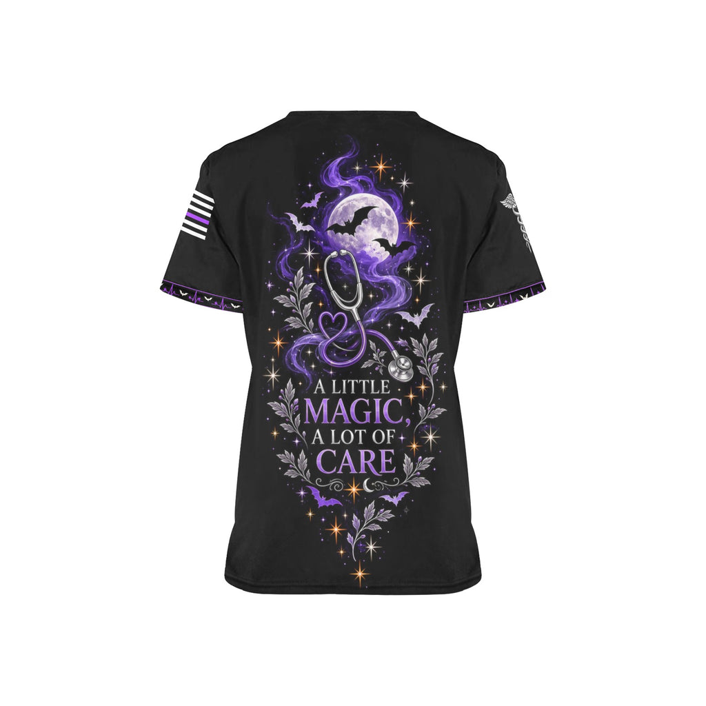 Midnight Remedies — Medical Halloween All-Over Print Scrub Top