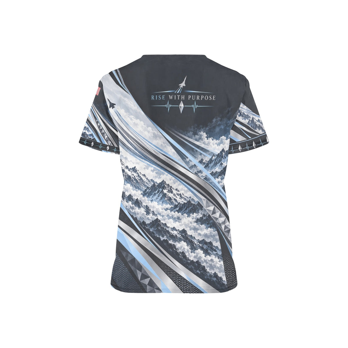 Silver Ascent — Air Force Veteran All-Over Print Scrub Top