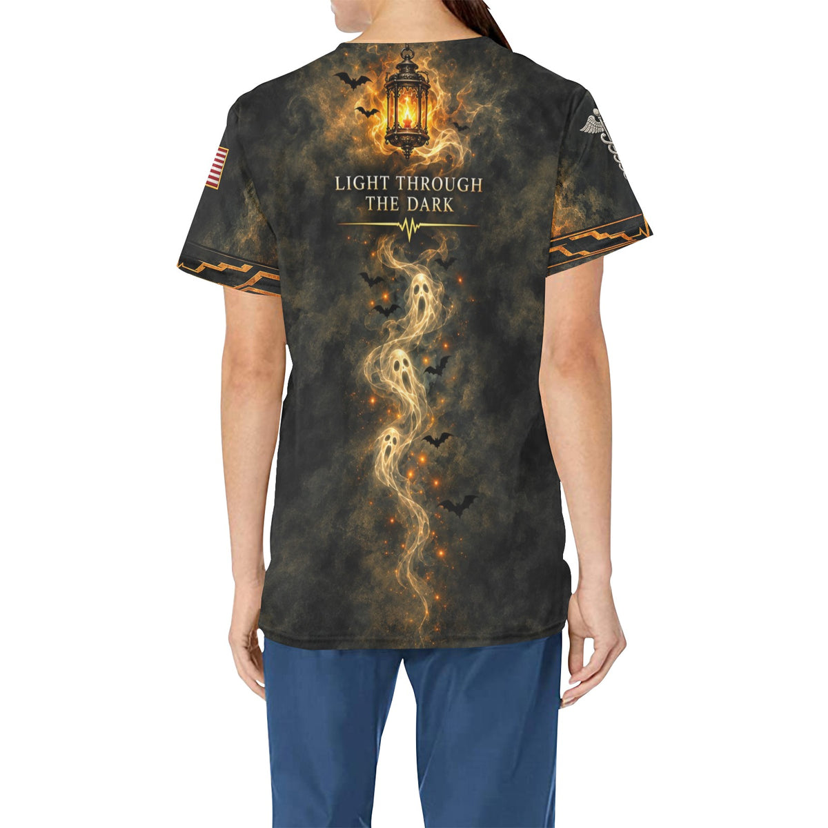 Lantern Watch — Marine Corps Halloween All-Over Print Scrub Top