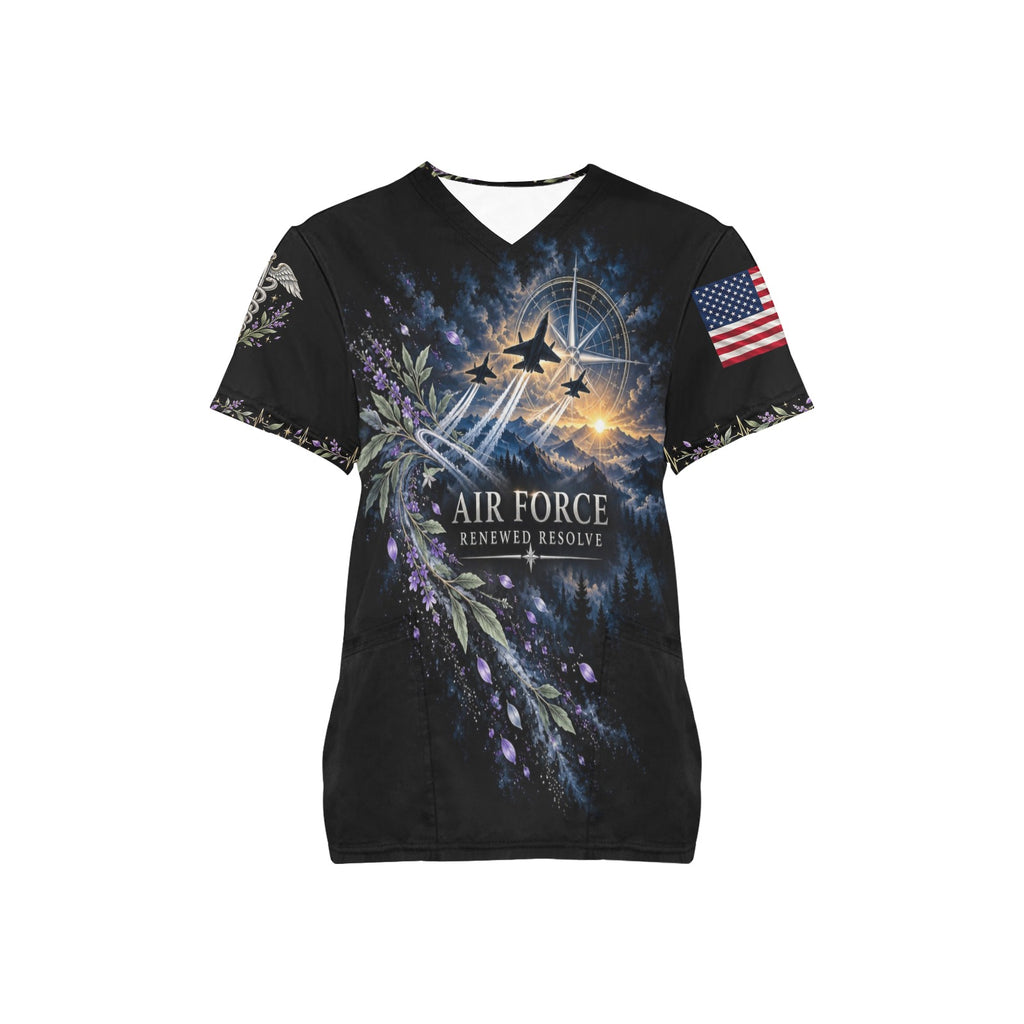 Renewed Resolve — Air Force Easter All-Over Print Scrub Top
