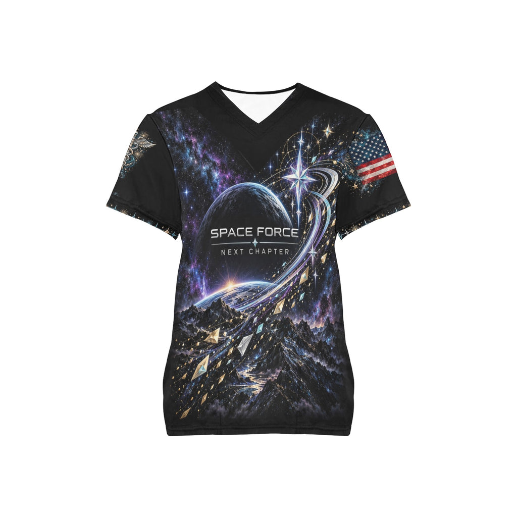 Next Chapter — Space Force New Year's All-Over Print Scrub Top