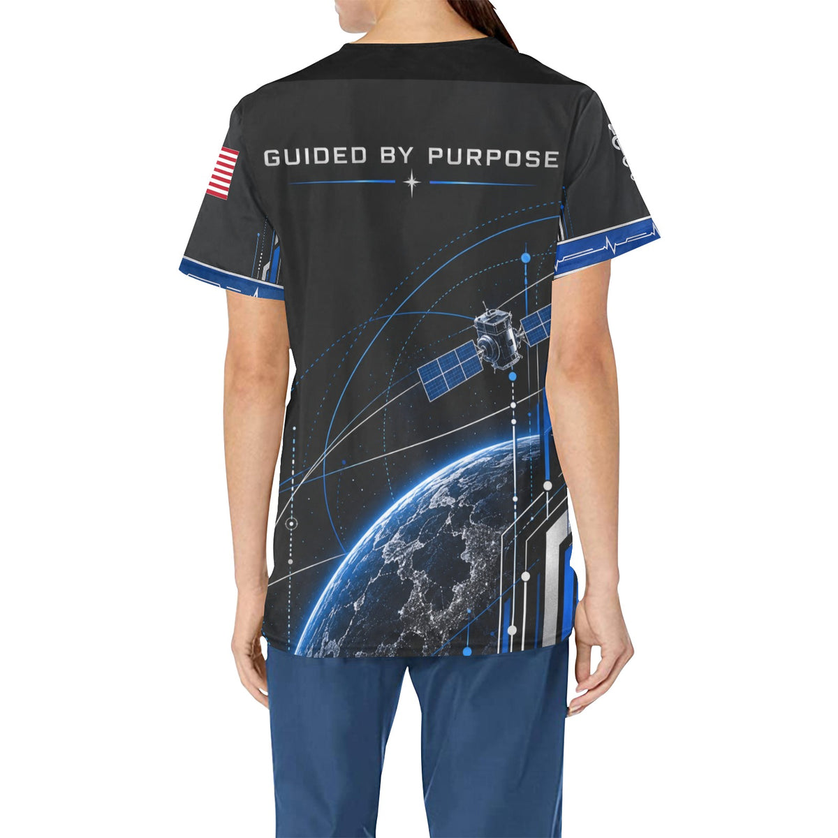 Mission Vector — Space Force Veteran All-Over Print Scrub Top