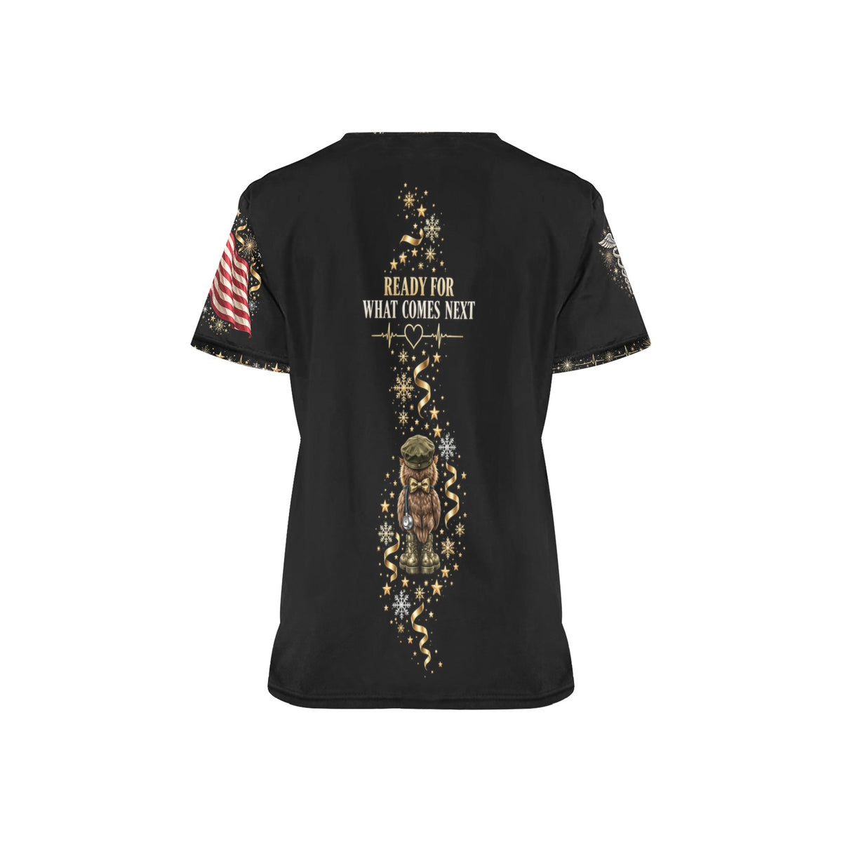 New Year Crew — Army New Year's All-Over Print Scrub Top