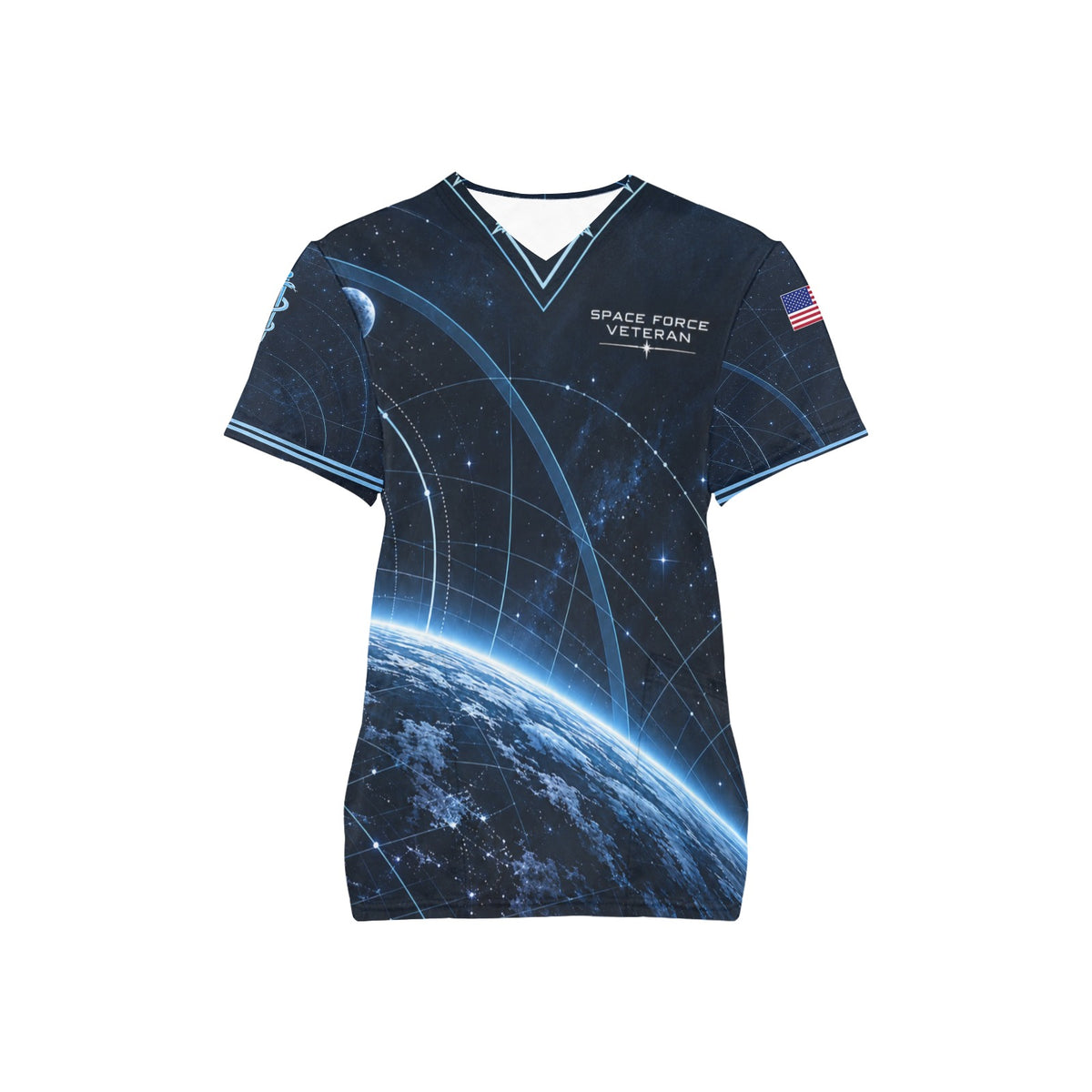 Beyond the Horizon — Space Force Veteran All-Over Print Scrub Top