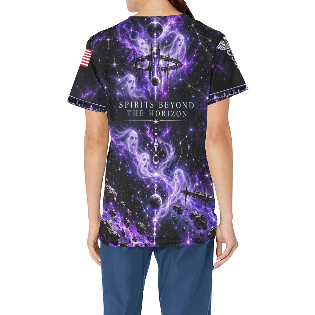 Spectral Station - Space Force Halloween All-Over Print Scrub Top