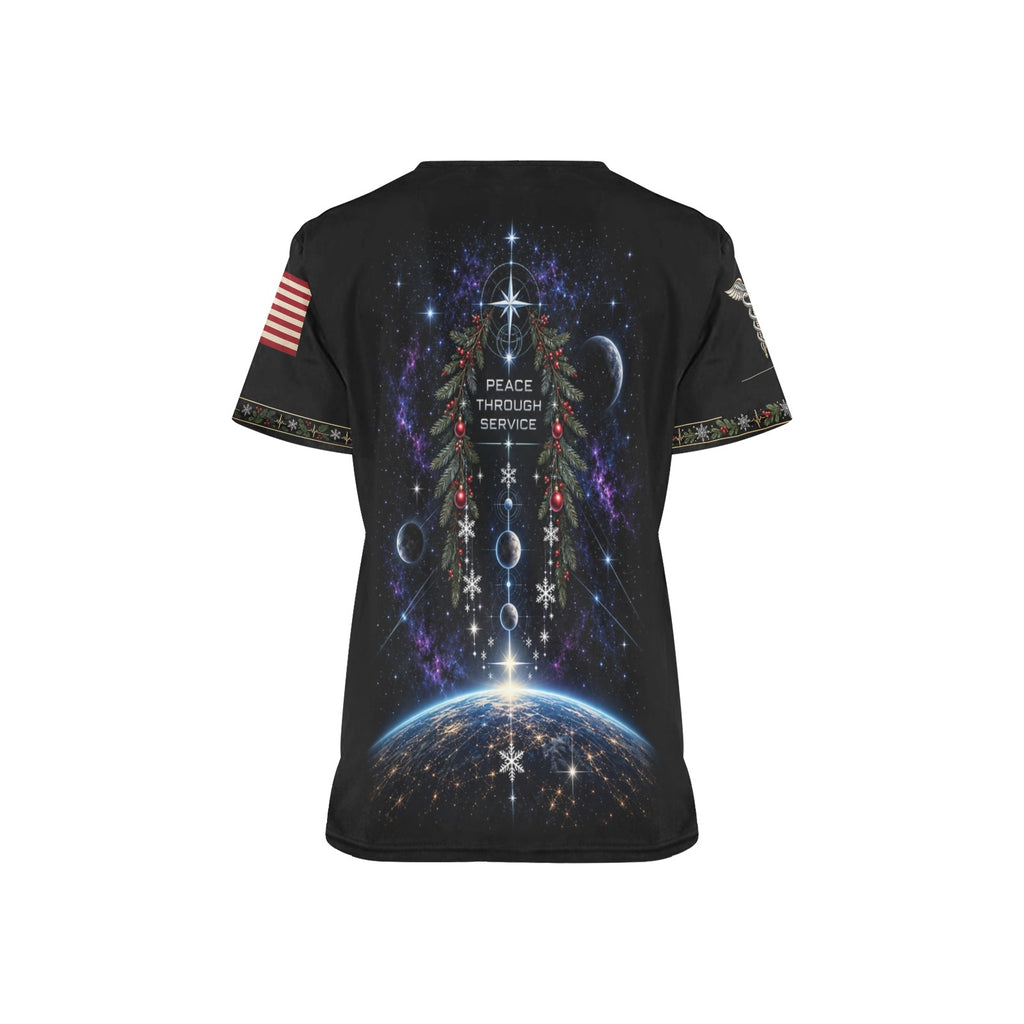 Winter Watch — Space Force Christmas All-Over Print Scrub Top