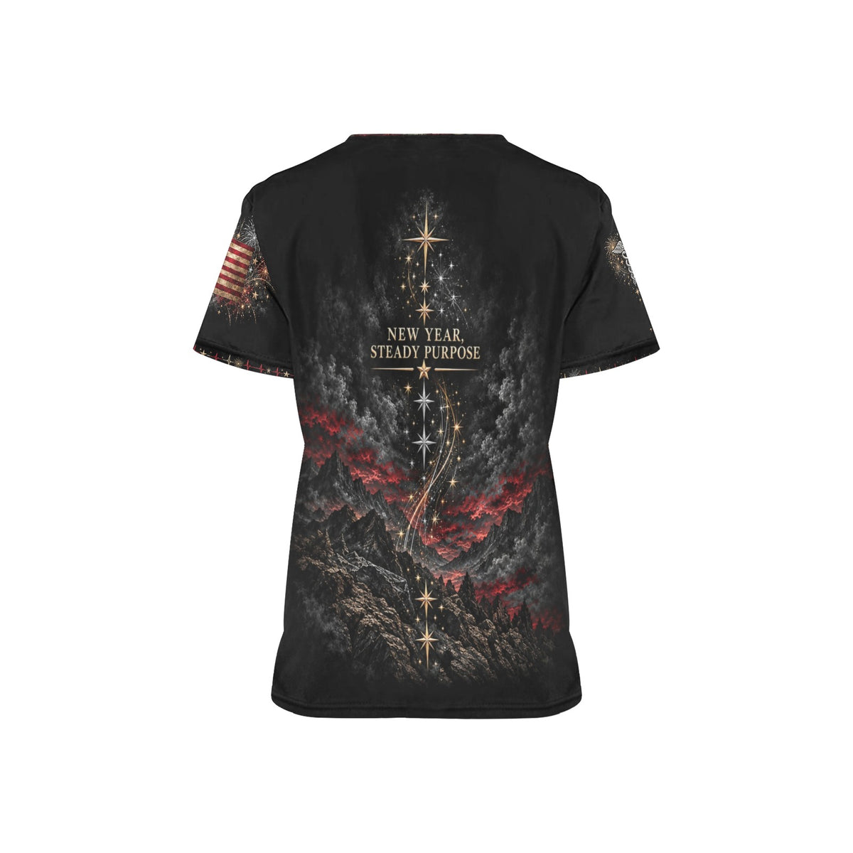 Midnight Resolve — Marine Corps New Year's All-Over Print Scrub Top