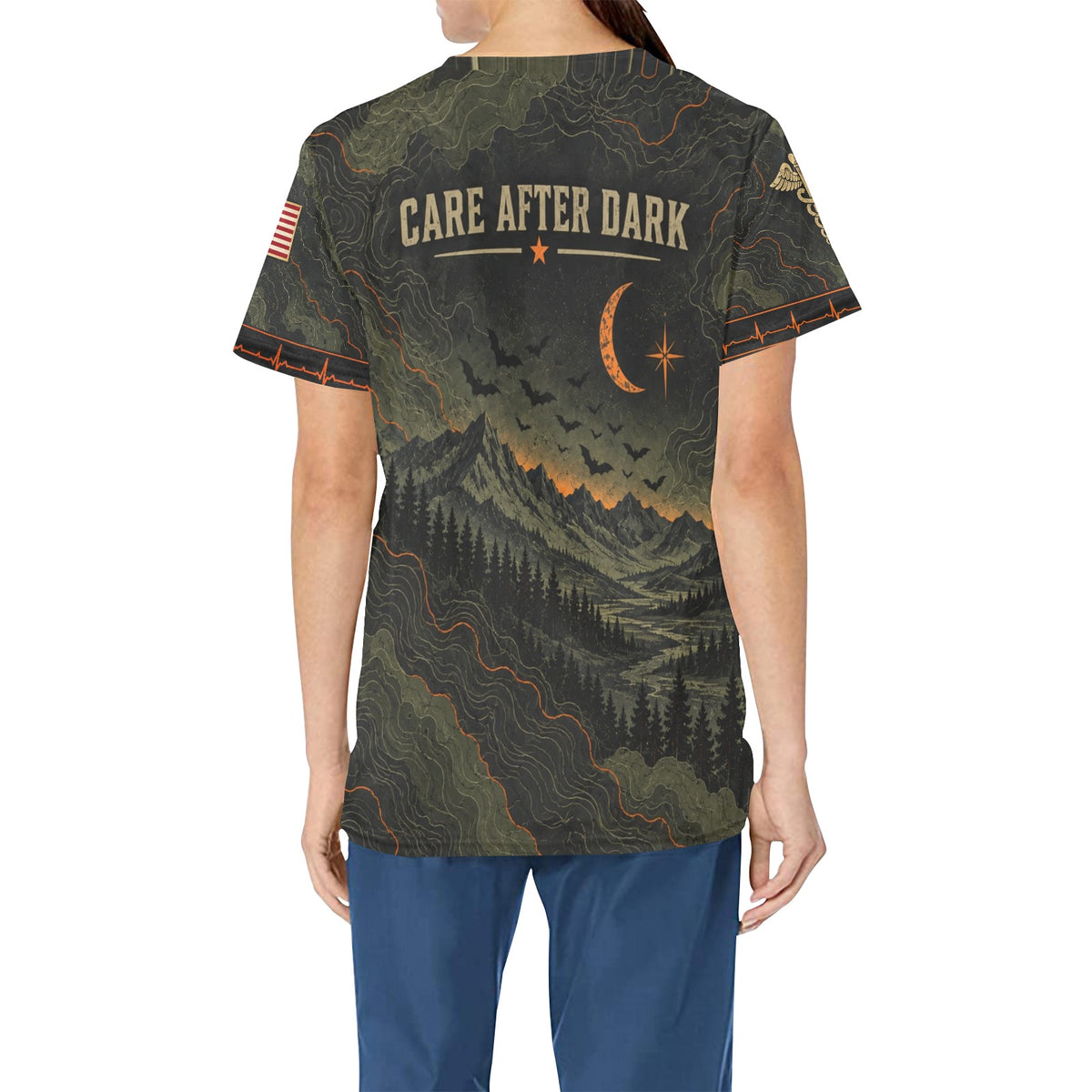 Night Watch — Army Halloween All-Over Print Scrub Top