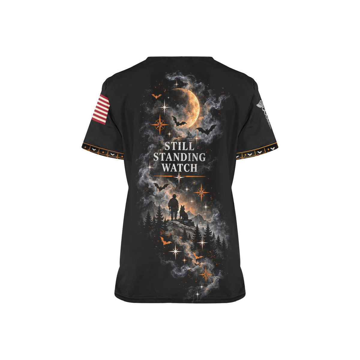 Ghost Watch — Veteran Halloween All-Over Print Scrub Top