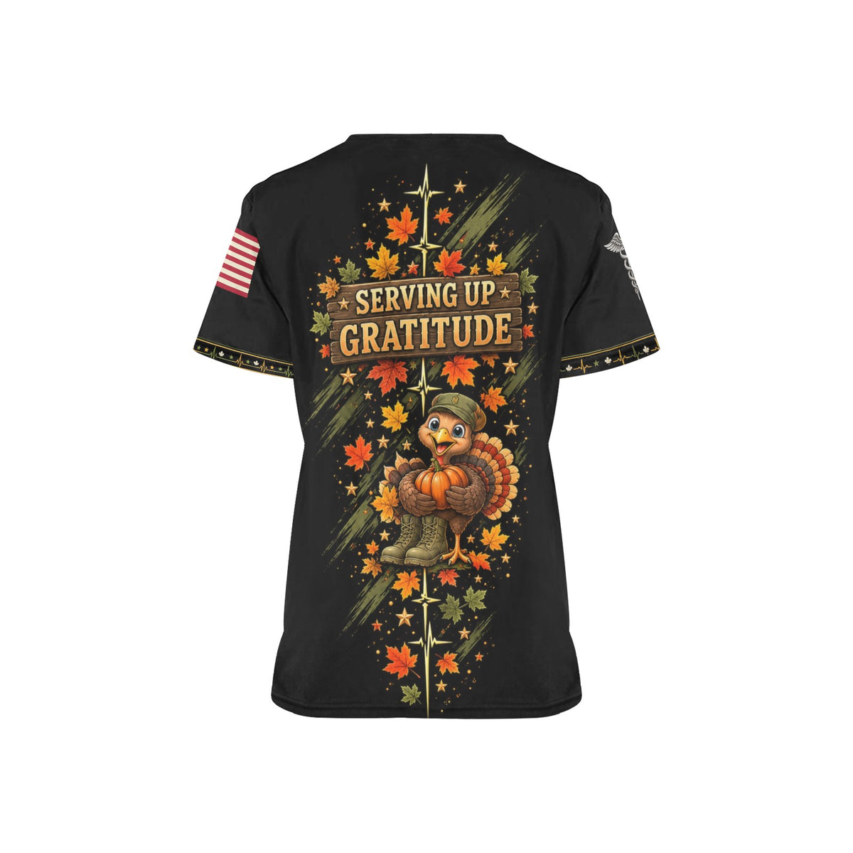 Grateful Formation — Army Thanksgiving All-Over Print Scrub Top