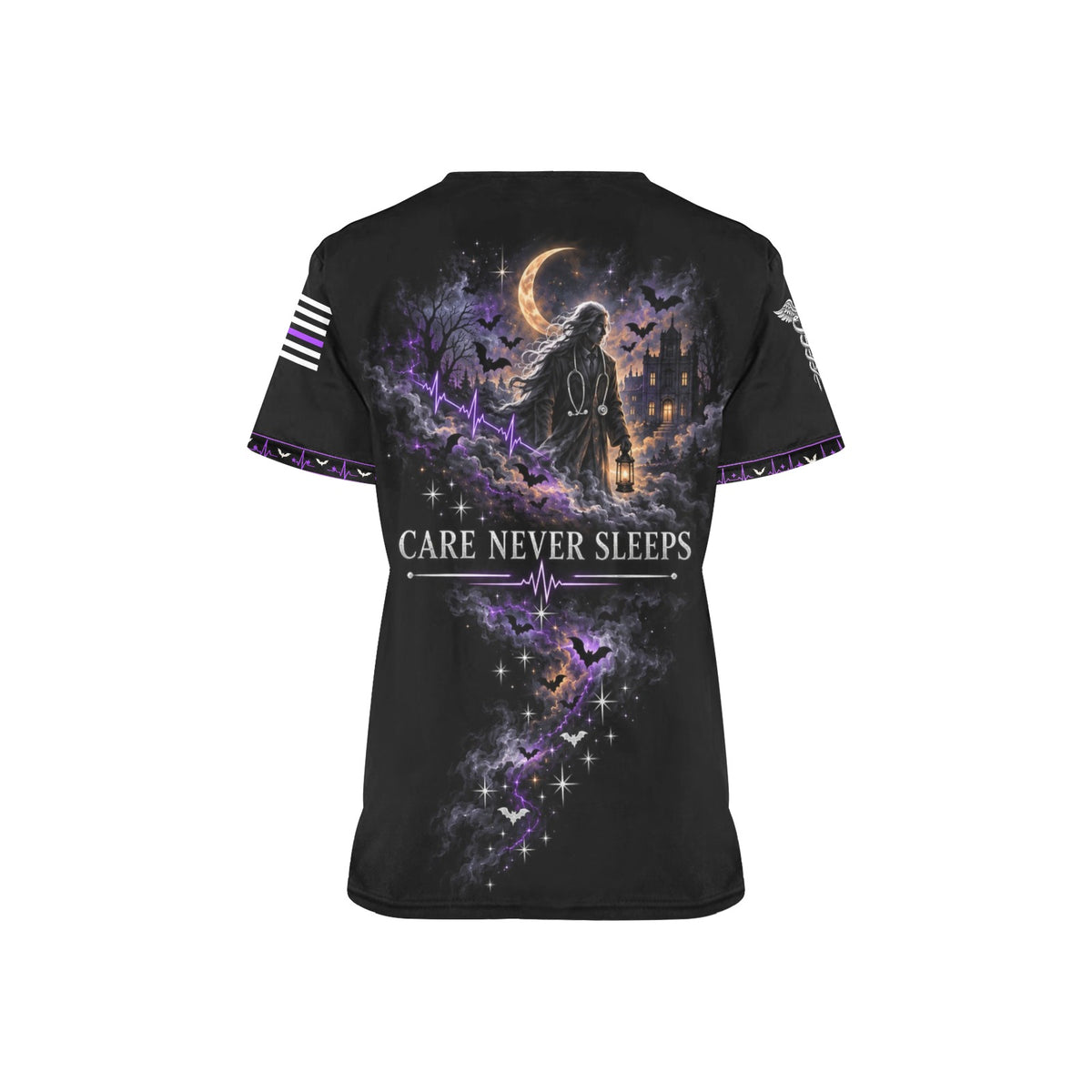 Haunted Rounds — Medical Halloween All-Over Print Scrub Top