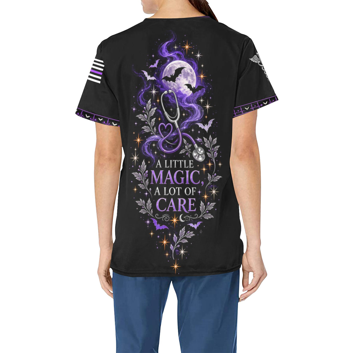 Midnight Remedies — Medical Halloween All-Over Print Scrub Top