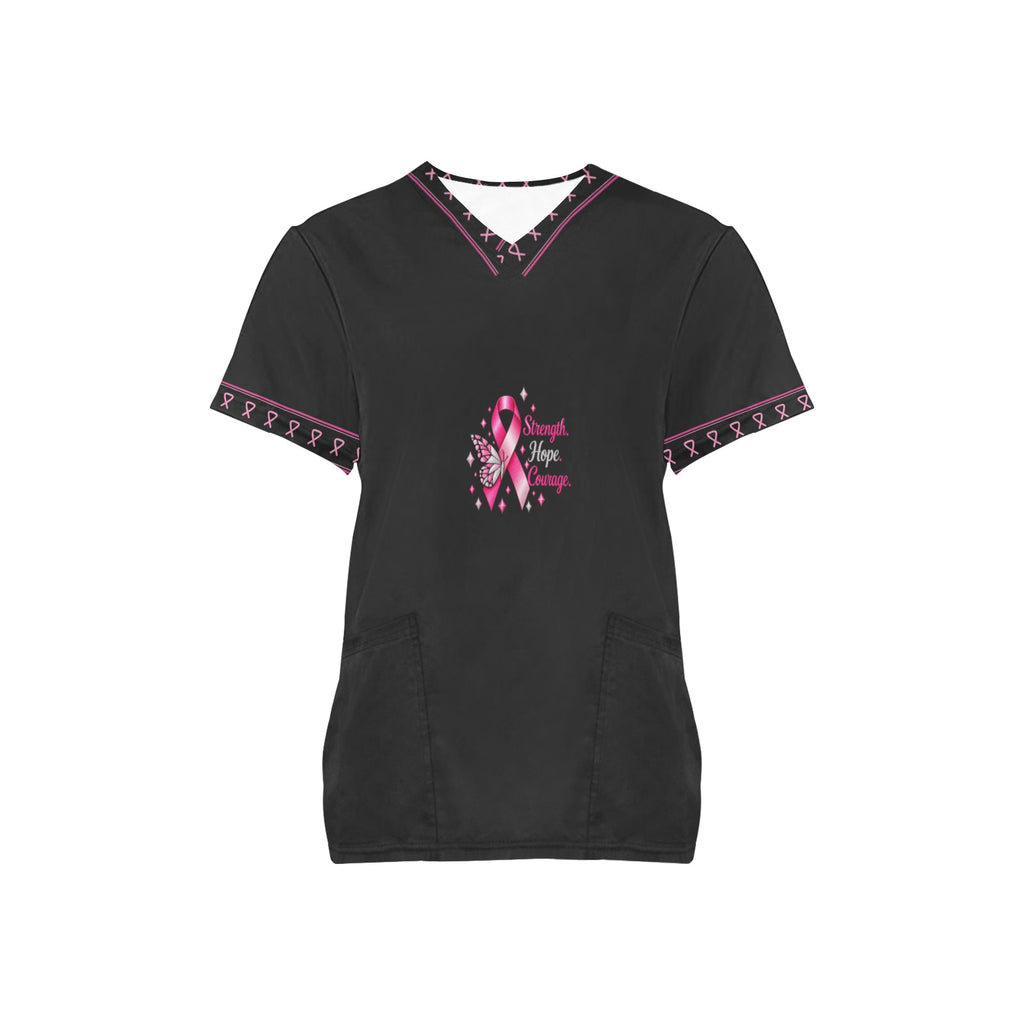 Pink Ribbon Hope — All-Over Print Scrub Top