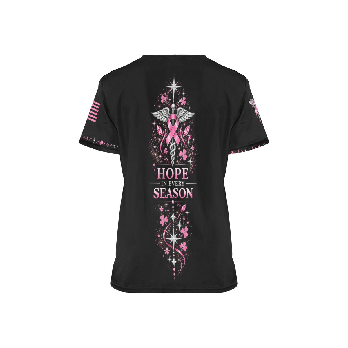 Shamrock Watch — Breast Cancer Awareness St. Patrick's Day All-Over Print Scrub Top