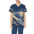 Pearl Horizon — Navy Veteran All-Over Print Scrub Top