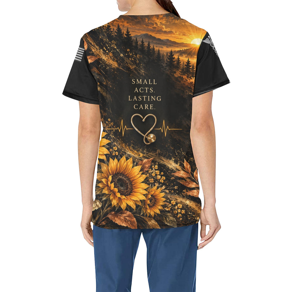 Golden Hour Nursing — Nursing All-Over Print Scrub Top