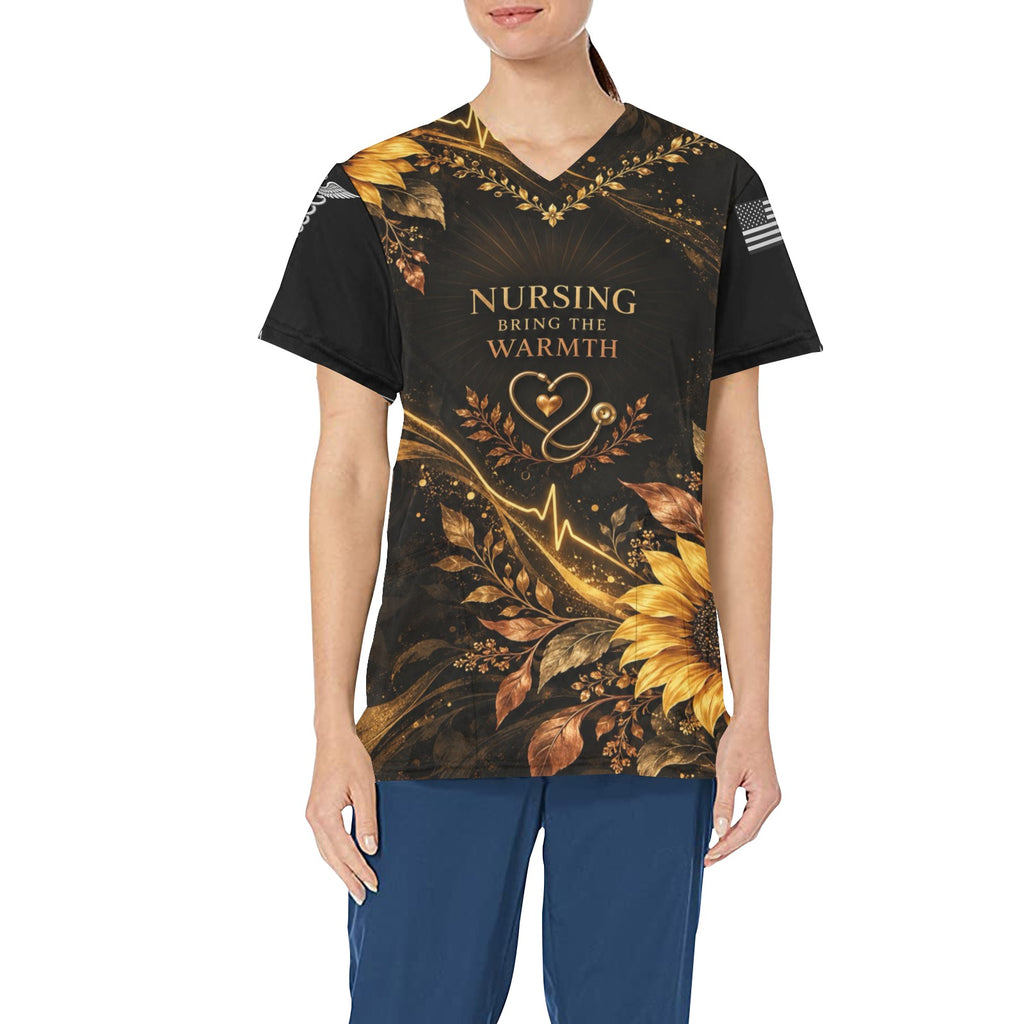 Golden Hour Nursing — Nursing All-Over Print Scrub Top
