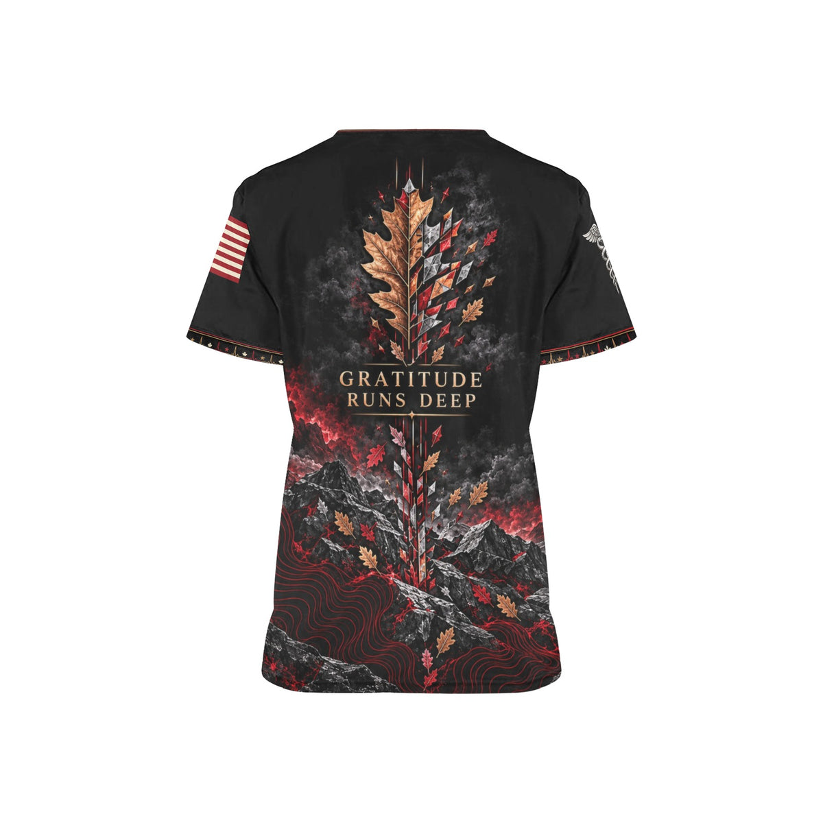 Honor the Harvest — Marine Corps Thanksgiving All-Over Print Scrub Top