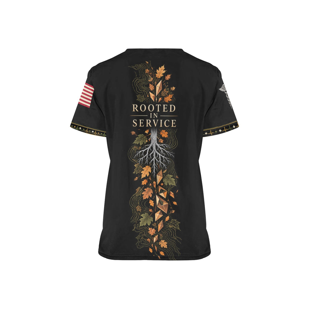 Roots of Gratitude — Army Thanksgiving All-Over Print Scrub Top
