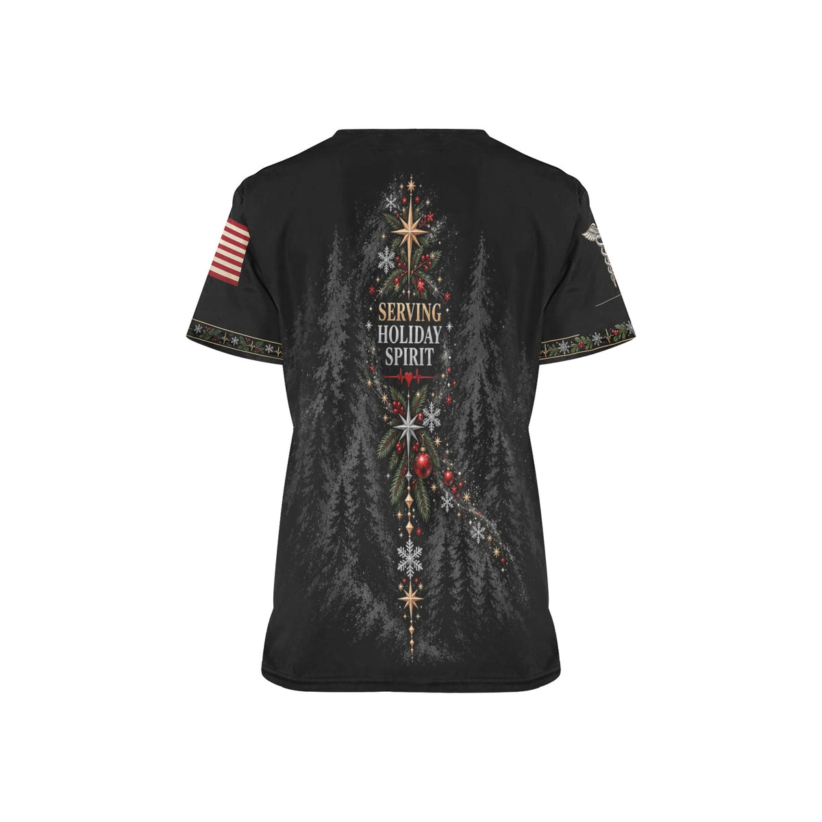 Holiday Crew — Marine Corps Christmas All-Over Print Scrub Top
