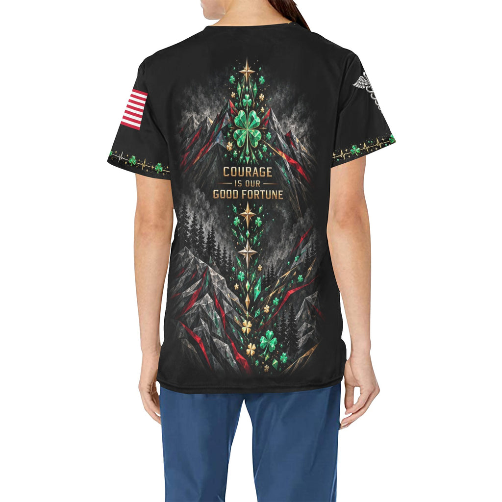 Emerald Resolve — Marine Corps St. Patrick's Day All-Over Print Scrub Top