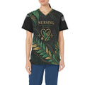 Emerald Resolve — Nursing All-Over Print Scrub Top