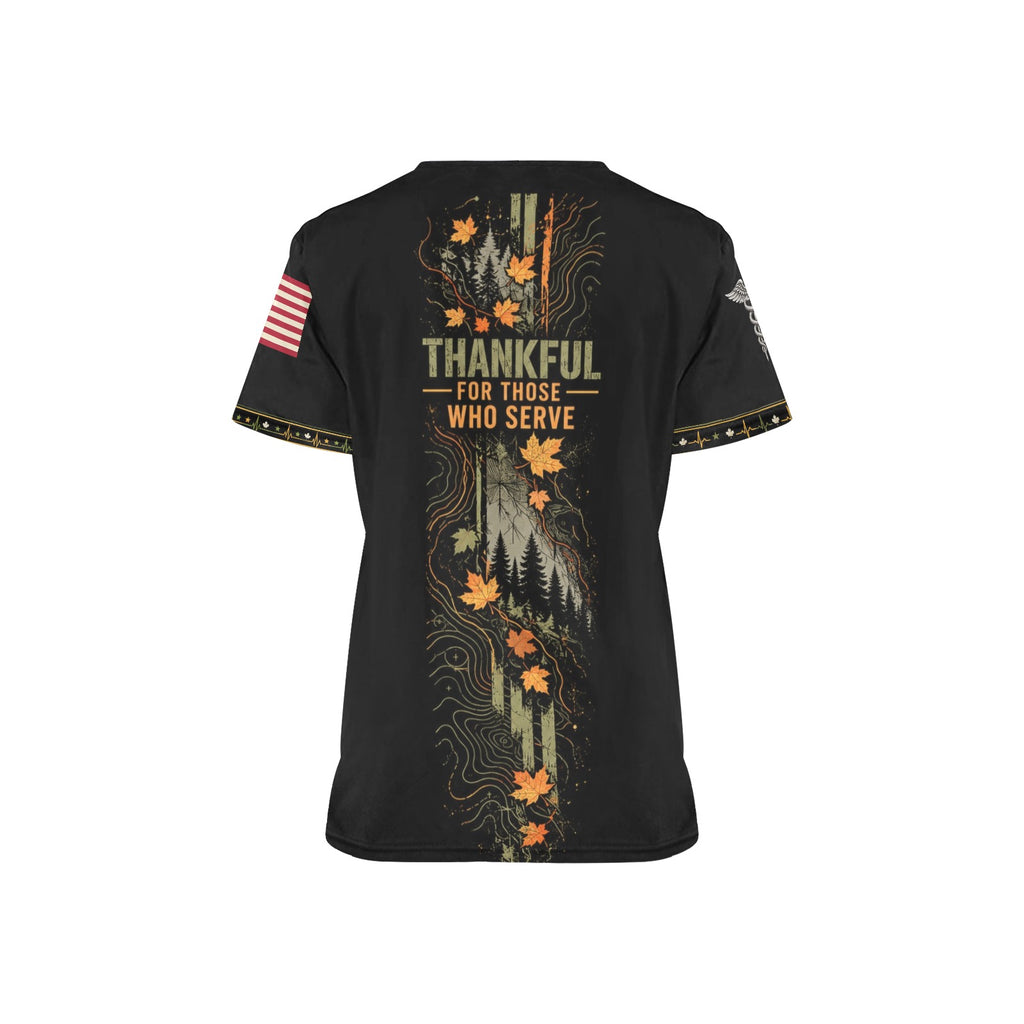 Grateful Watch — Army Thanksgiving All-Over Print Scrub Top