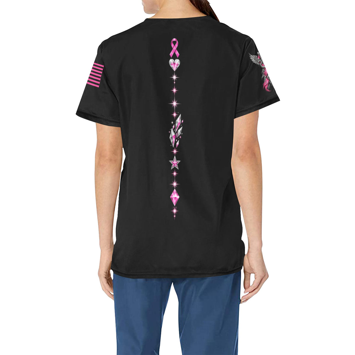 Still Standing — Breast Cancer Awareness All-Over Print Scrub Top