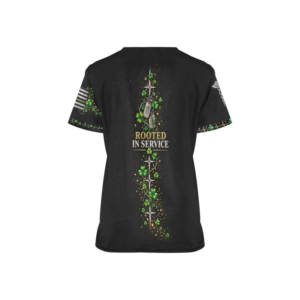 Shamrock Watch — Army St. Patrick's Day All-Over Print Scrub Top