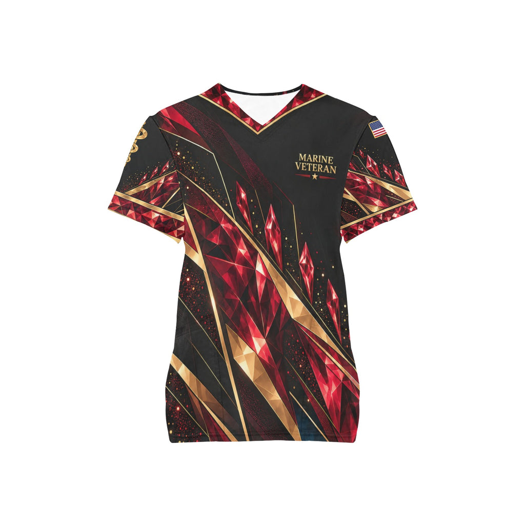 Ruby Honor — Marine Corps Veteran All-Over Print Scrub Top