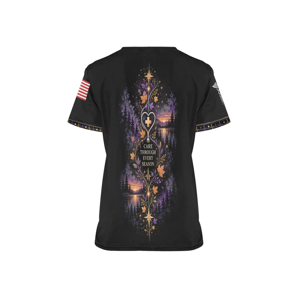 Grateful Watch — Medical Thanksgiving All-Over Print Scrub Top