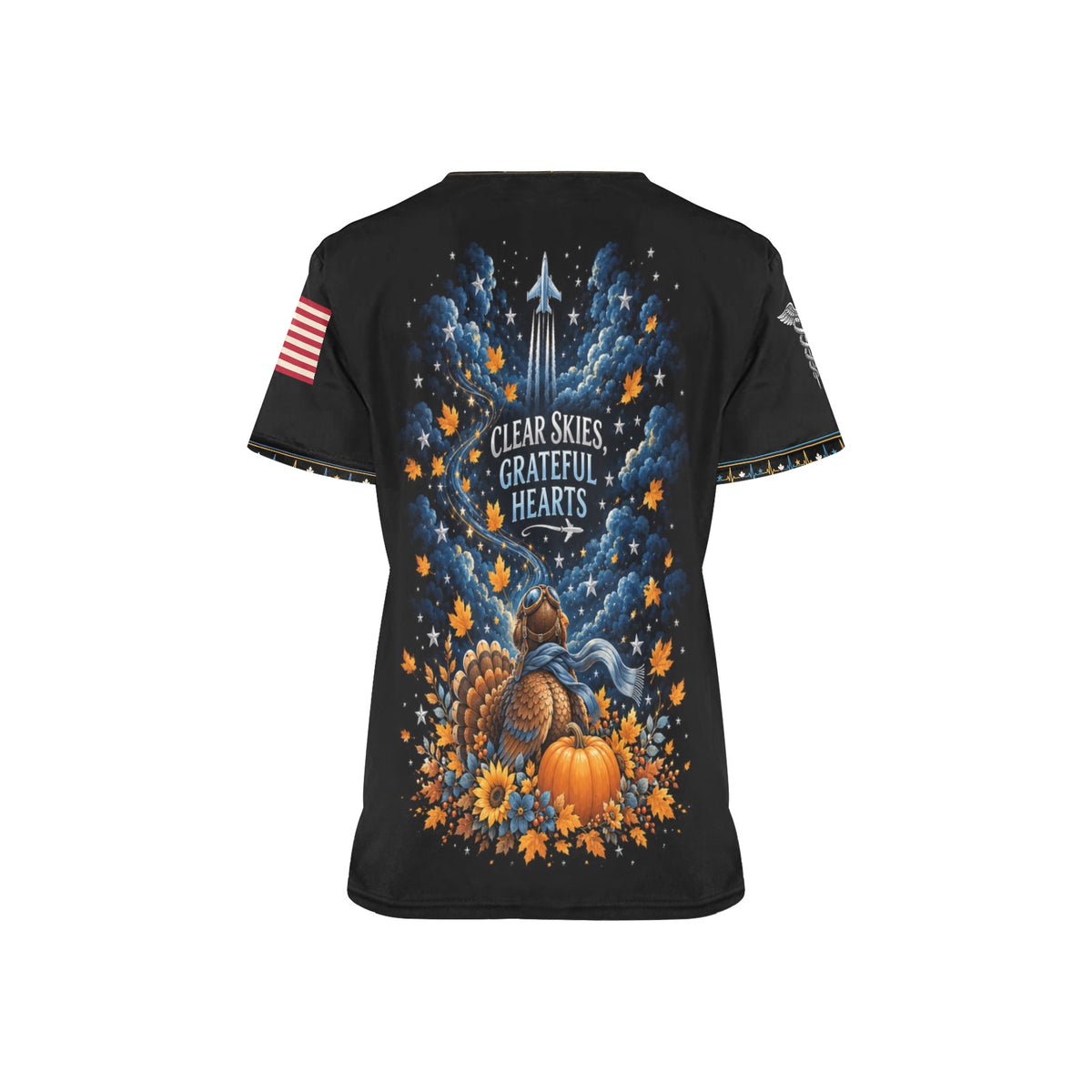 Thankful Flight Crew — Air Force Thanksgiving All-Over Print Scrub Top