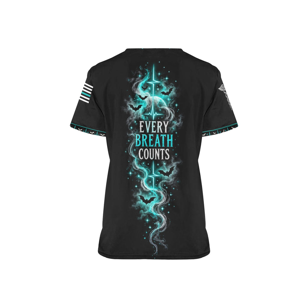Phantom Shift — Respiratory Halloween All-Over Print Scrub Top