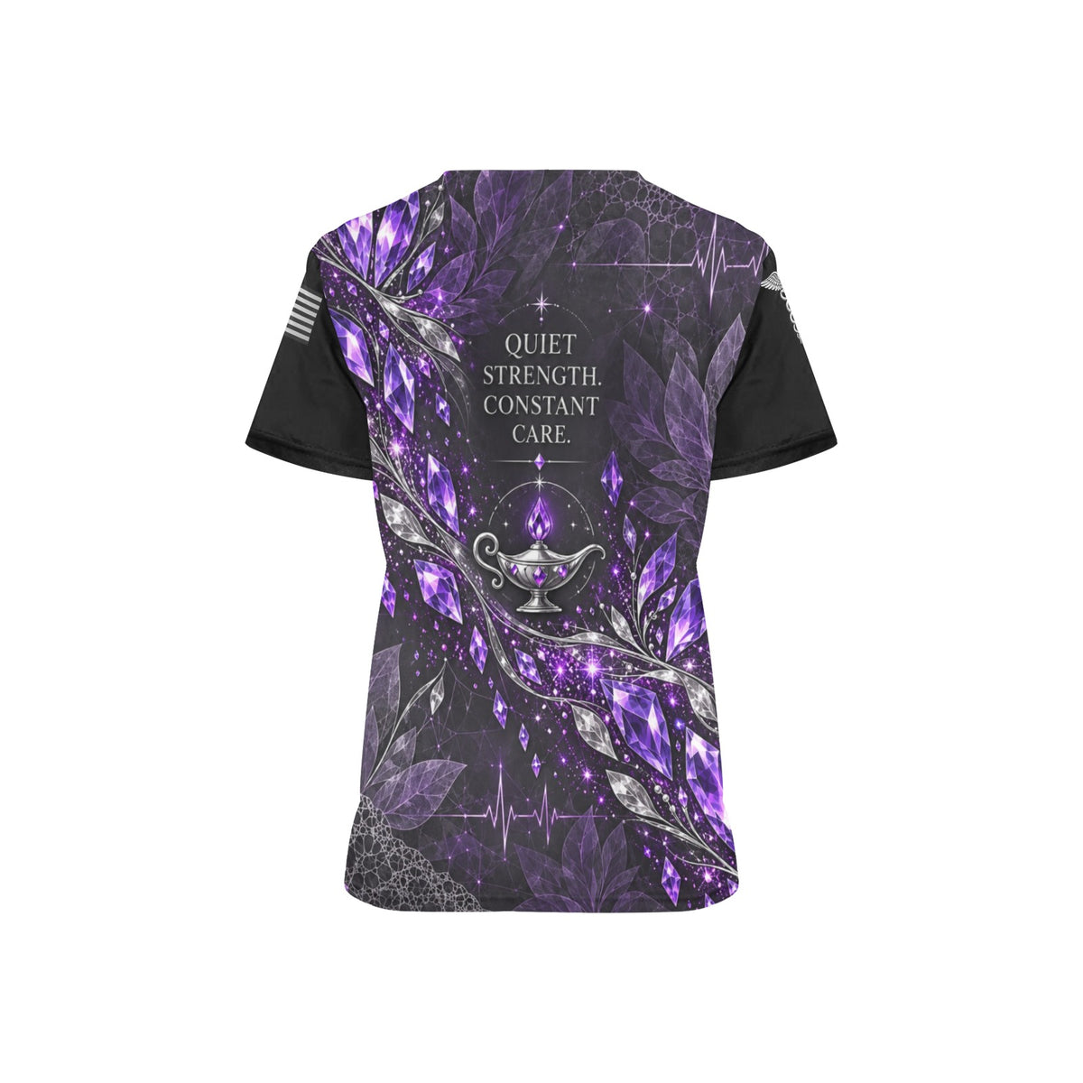 Amethyst Night Shift — Nursing All-Over Print Scrub Top