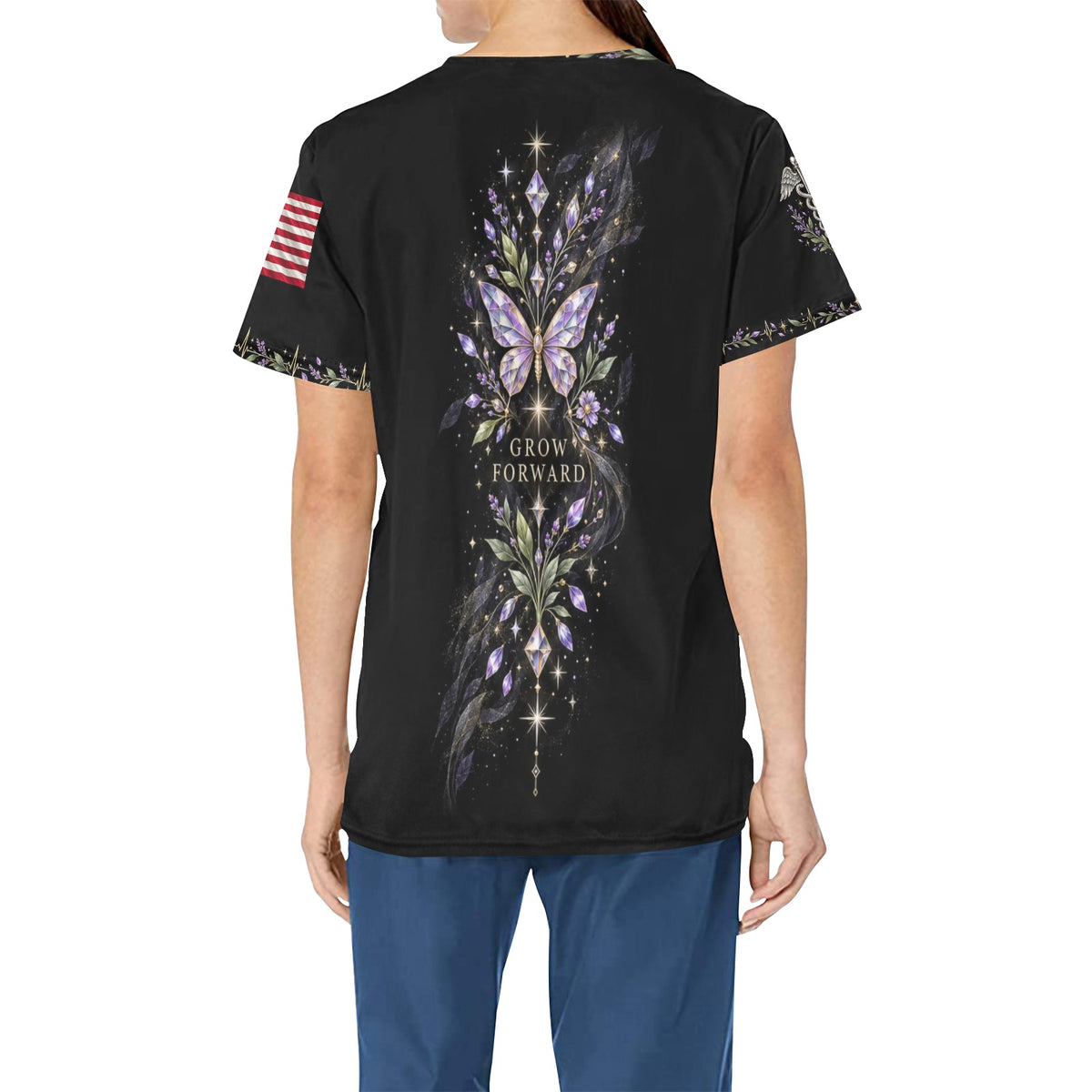 Wings of Renewal — Medical Easter All-Over Print Scrub Top